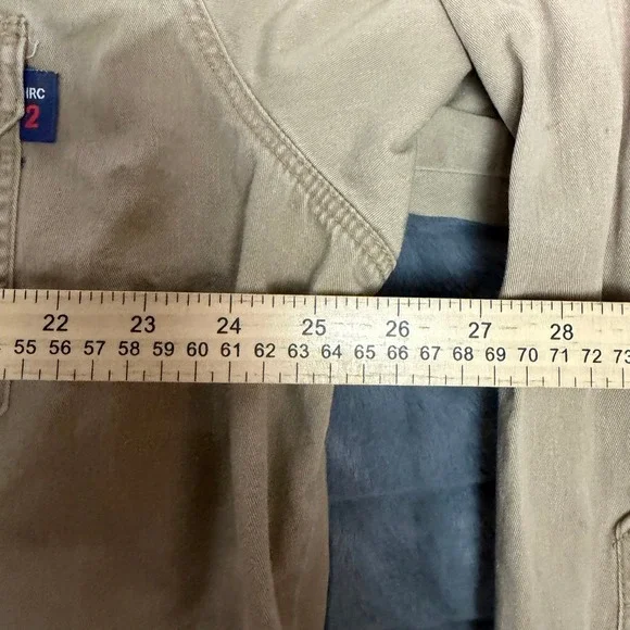 Lot of 2 LAPCO FR Mens Khaki Flame Resistant Work Shirts Boh Bros XXL IKH7 CAT2 - Picture 8 of 14